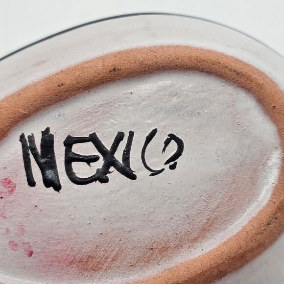 Vintage Mexico Hand Crafted Spoon Rest - Ceramic Hand Painted Geometric Design - Picture 7 of 7